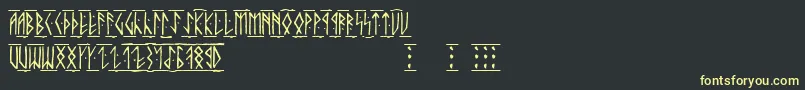 Fonte RunicAlt – fontes amarelas em um fundo preto
