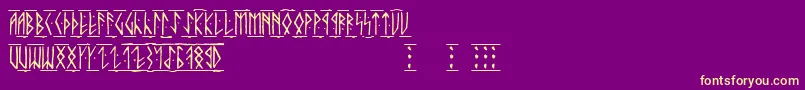 RunicAlt-Schriftart – Gelbe Schriften auf violettem Hintergrund