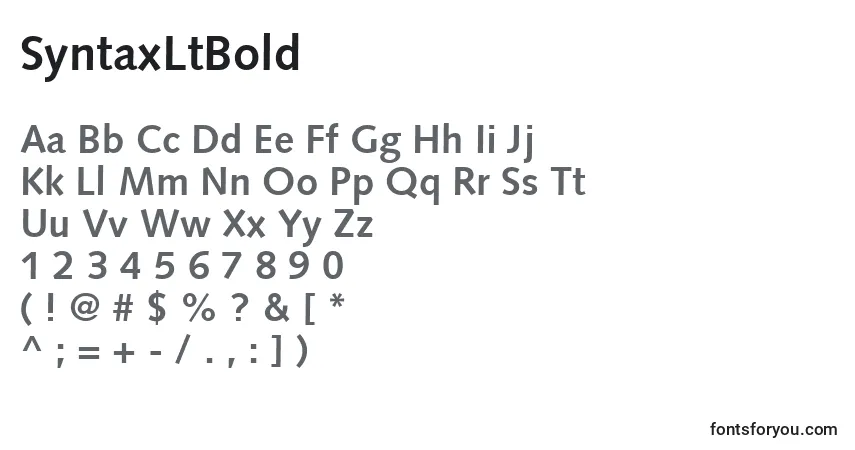 Czcionka SyntaxLtBold – alfabet, cyfry, specjalne znaki