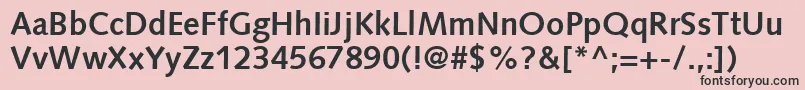 フォントSyntaxLtBold – ピンクの背景に黒い文字