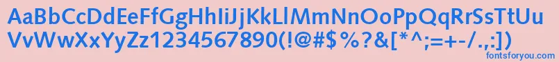 フォントSyntaxLtBold – ピンクの背景に青い文字