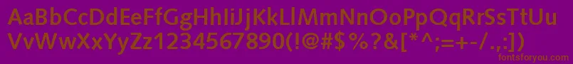 SyntaxLtBold-Schriftart – Braune Schriften auf violettem Hintergrund