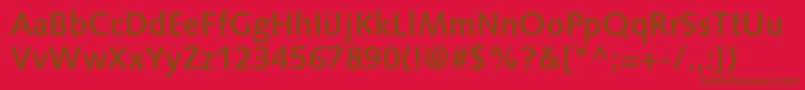 SyntaxLtBold-Schriftart – Braune Schriften auf rotem Hintergrund