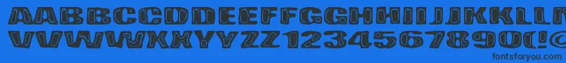 BadPizza-Schriftart – Schwarze Schriften auf blauem Hintergrund