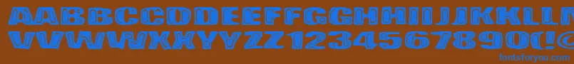 BadPizza Font – Blue Fonts on Brown Background