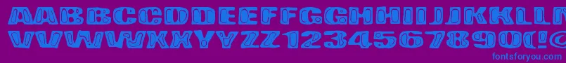 Шрифт BadPizza – синие шрифты на фиолетовом фоне