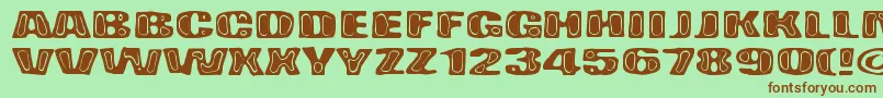 BadPizza-Schriftart – Braune Schriften auf grünem Hintergrund