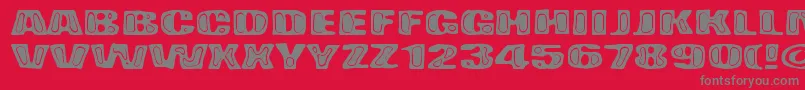 BadPizza-Schriftart – Graue Schriften auf rotem Hintergrund