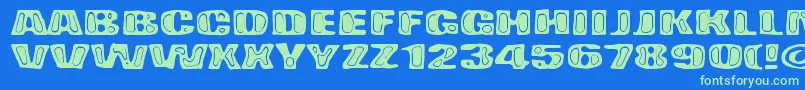 BadPizza Font – Green Fonts on Blue Background