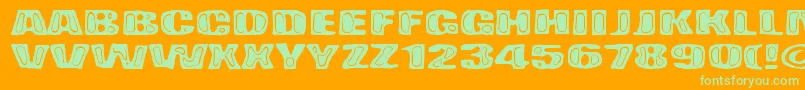 BadPizza Font – Green Fonts on Orange Background