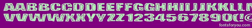 BadPizza-Schriftart – Grüne Schriften auf violettem Hintergrund