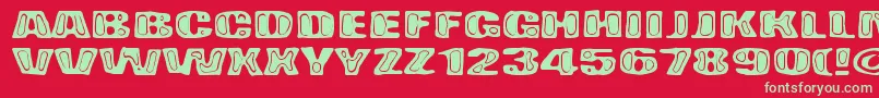 BadPizza Font – Green Fonts on Red Background