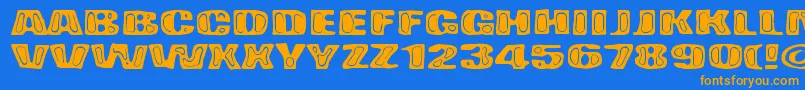 BadPizza Font – Orange Fonts on Blue Background