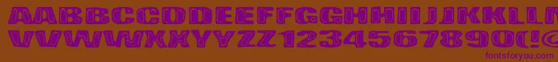 BadPizza-fontti – violetit fontit ruskealla taustalla