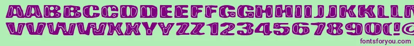 フォントBadPizza – 緑の背景に紫のフォント
