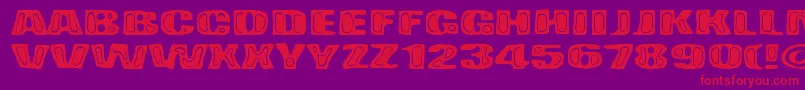 フォントBadPizza – 紫の背景に赤い文字