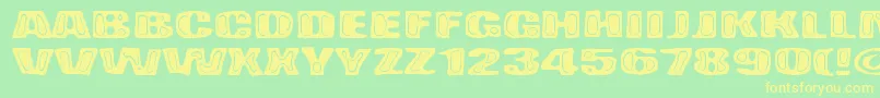 BadPizza-Schriftart – Gelbe Schriften auf grünem Hintergrund