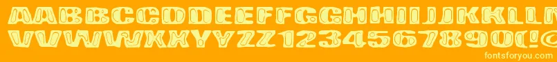 Шрифт BadPizza – жёлтые шрифты на оранжевом фоне
