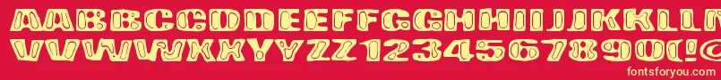 BadPizza-Schriftart – Gelbe Schriften auf rotem Hintergrund