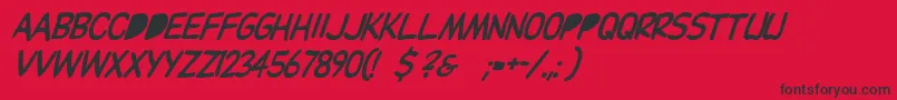Dupuyballoonitalic Font – Black Fonts on Red Background