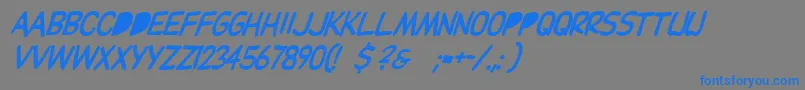Dupuyballoonitalic Font – Blue Fonts on Gray Background