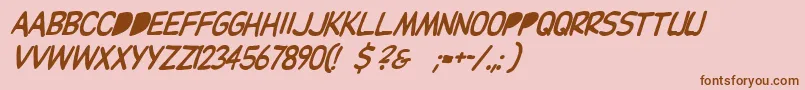 Шрифт Dupuyballoonitalic – коричневые шрифты на розовом фоне