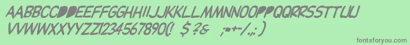 Dupuyballoonitalic Font – Gray Fonts on Green Background
