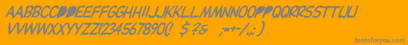 Dupuyballoonitalic Font – Gray Fonts on Orange Background