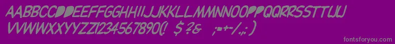 Czcionka Dupuyballoonitalic – szare czcionki na fioletowym tle