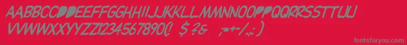 Dupuyballoonitalic Font – Gray Fonts on Red Background