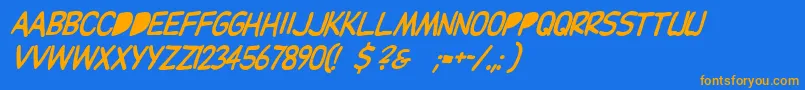 Dupuyballoonitalic Font – Orange Fonts on Blue Background