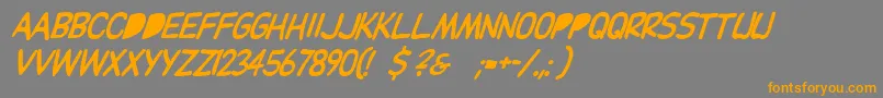 Dupuyballoonitalic Font – Orange Fonts on Gray Background