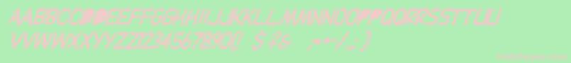 Dupuyballoonitalic Font – Pink Fonts on Green Background