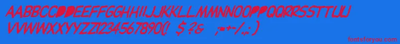 Dupuyballoonitalic Font – Red Fonts on Blue Background