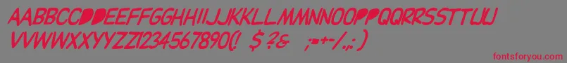 Dupuyballoonitalic Font – Red Fonts on Gray Background