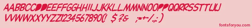 Dupuyballoonitalic Font – Red Fonts on Pink Background
