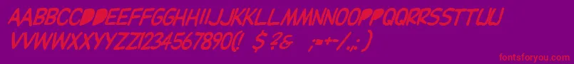 Dupuyballoonitalic Font – Red Fonts on Purple Background
