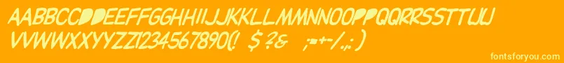 Dupuyballoonitalic Font – Yellow Fonts on Orange Background