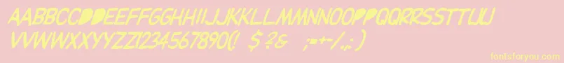 Шрифт Dupuyballoonitalic – жёлтые шрифты на розовом фоне