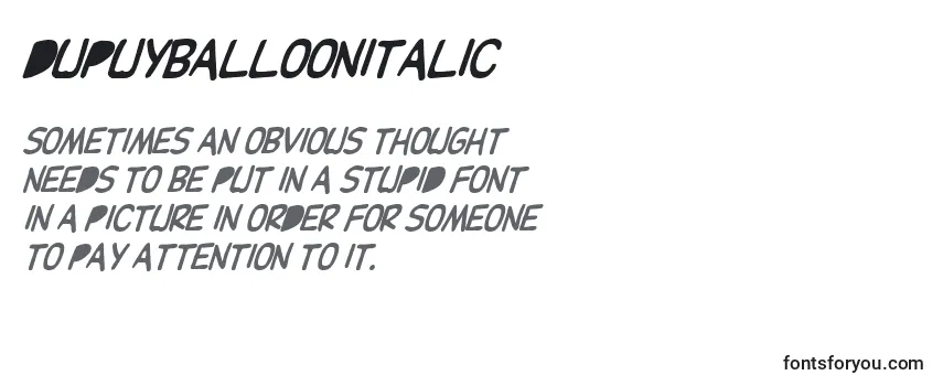 Dupuyballoonitalic Font