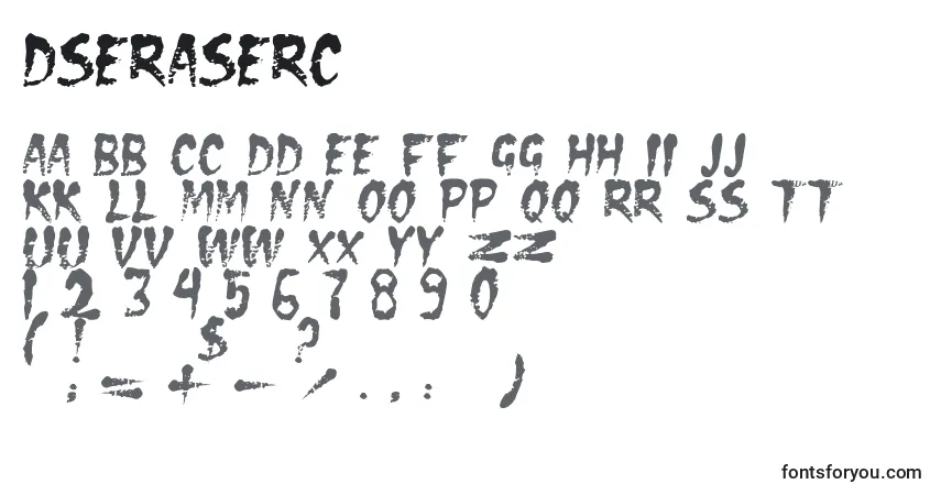 Schriftart Dseraserc – Alphabet, Zahlen, spezielle Symbole
