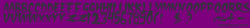 Czcionka Dseraserc – czarne czcionki na fioletowym tle