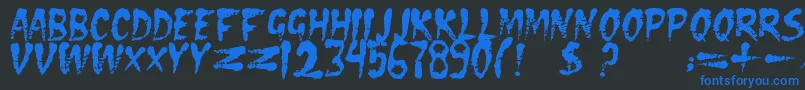 Dseraserc Font – Blue Fonts on Black Background