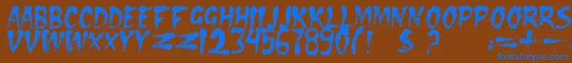 Dseraserc Font – Blue Fonts on Brown Background