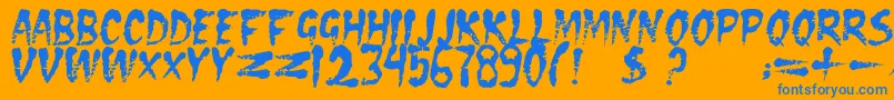Dseraserc Font – Blue Fonts on Orange Background