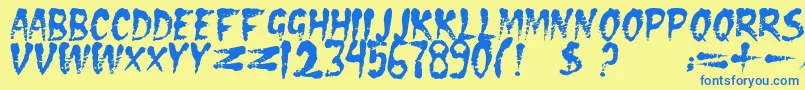 Dseraserc Font – Blue Fonts on Yellow Background