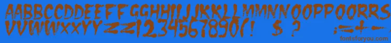 Dseraserc Font – Brown Fonts on Blue Background
