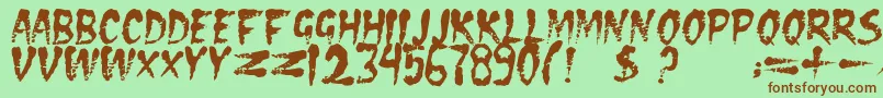 Dseraserc Font – Brown Fonts on Green Background