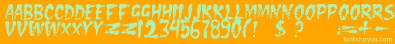 Dseraserc Font – Green Fonts on Orange Background