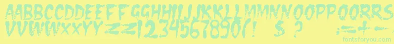 Dseraserc Font – Green Fonts on Yellow Background